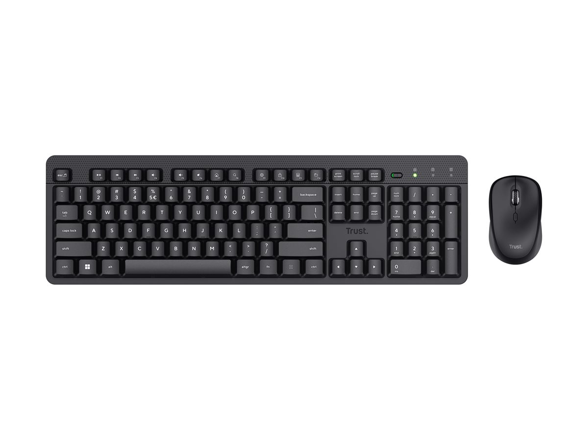 Kit Teclado Rato Trust Ody II Sem Fios Silencioso Full Size PT Preto - Imagem 2