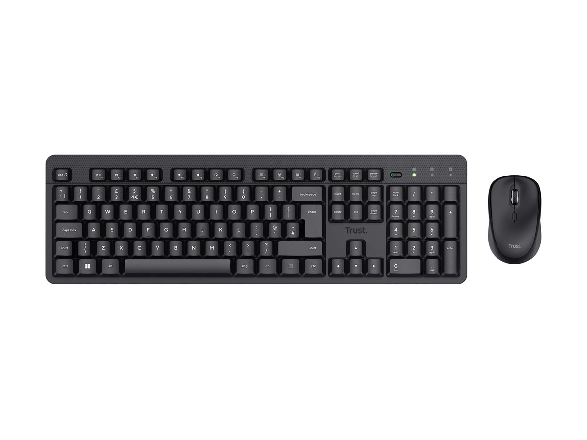Conjunto Teclado Rato Trust TKM-360 Sem Fios Full Size Silencioso PT Preto - Imagem 5