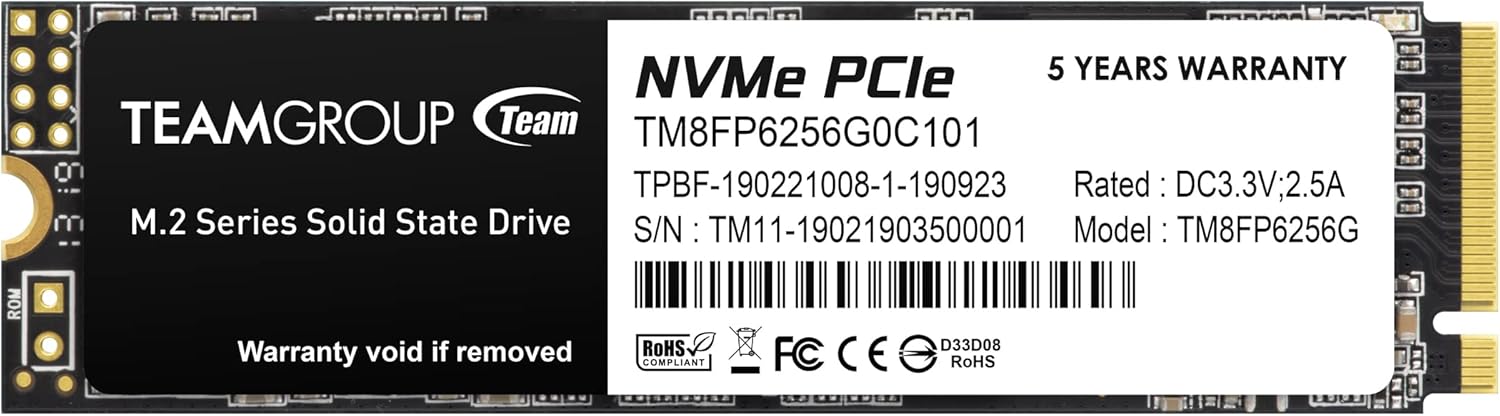 TEAM GROUP SSD MP33  NVME  256GB M.2 PCIE 3.0