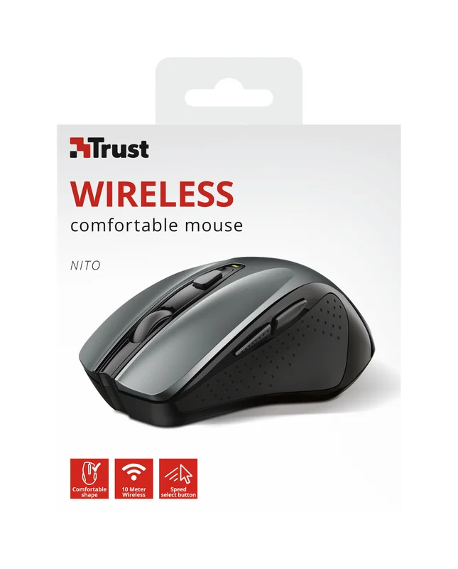 Rato Sem Fios Trust Nito Ergonómico 6 Botões 2200 DPI 2.4 GHz Receptor USB - Imagem 6