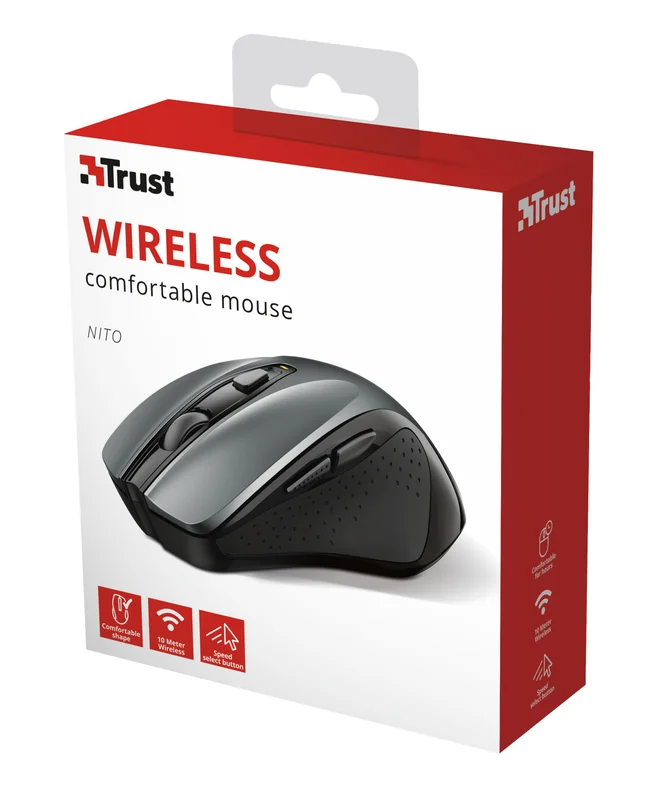 Rato Sem Fios Trust Nito Ergonómico 6 Botões 2200 DPI 2.4 GHz Receptor USB - Imagem 5