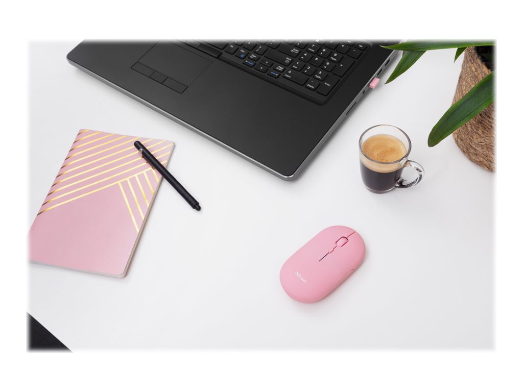 Rato Trust Puck Sem Fios Bluetooth Rosa - Imagem 7