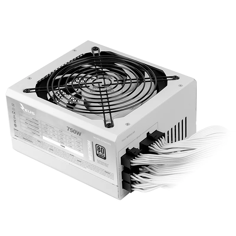 Fonte de Alimentação Mars Gaming MPZE750M 750W Full-Modular 80 Plus Silver Ventoinha 14cm Branco - Imagem 5