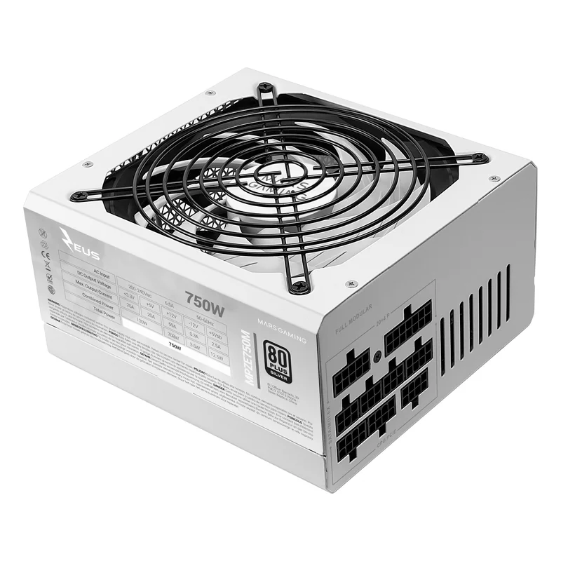 Fonte de Alimentação Mars Gaming MPZE750M 750W Full-Modular 80 Plus Silver Ventoinha 14cm Branco - Imagem 2