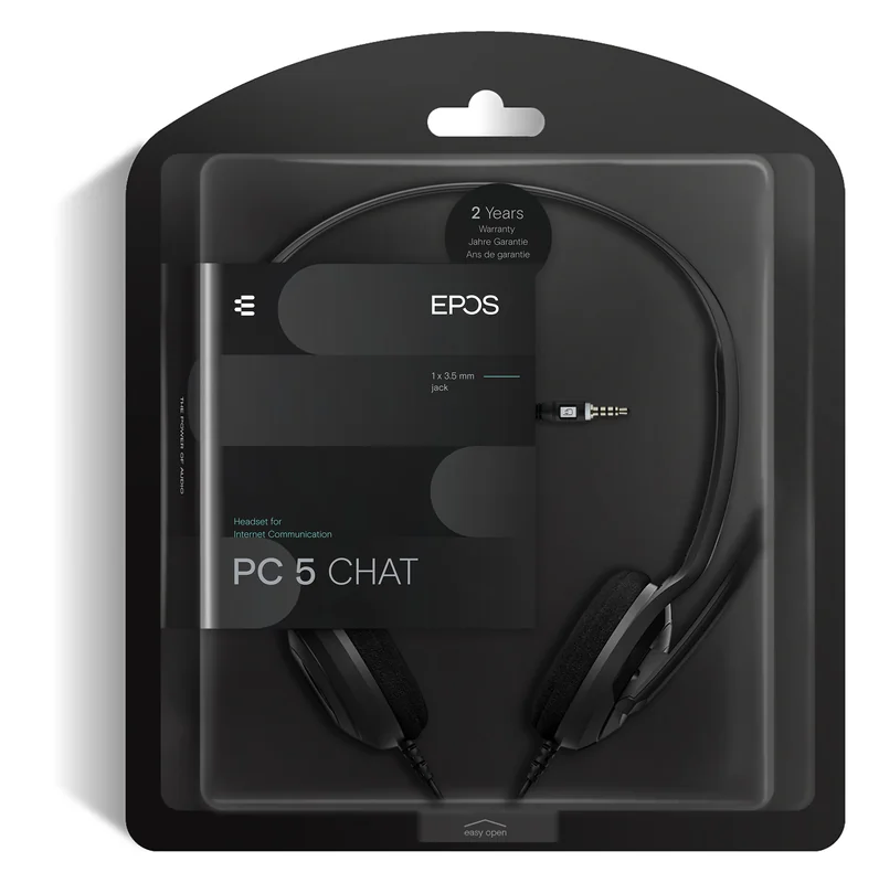 Auscultadores EPOS Sennheiser PC 5 CHAT Jack 3.5mm com Microfone Estéreo Preto - Imagem 8