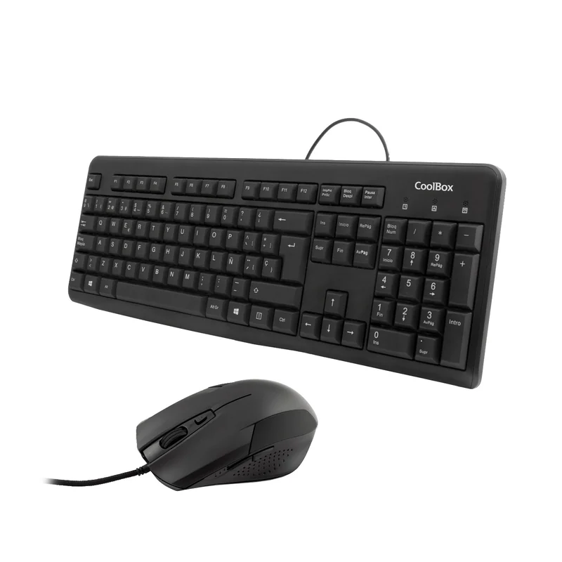 Combo Teclado e Rato CoolBox com Fio USB Preto - Imagem 1