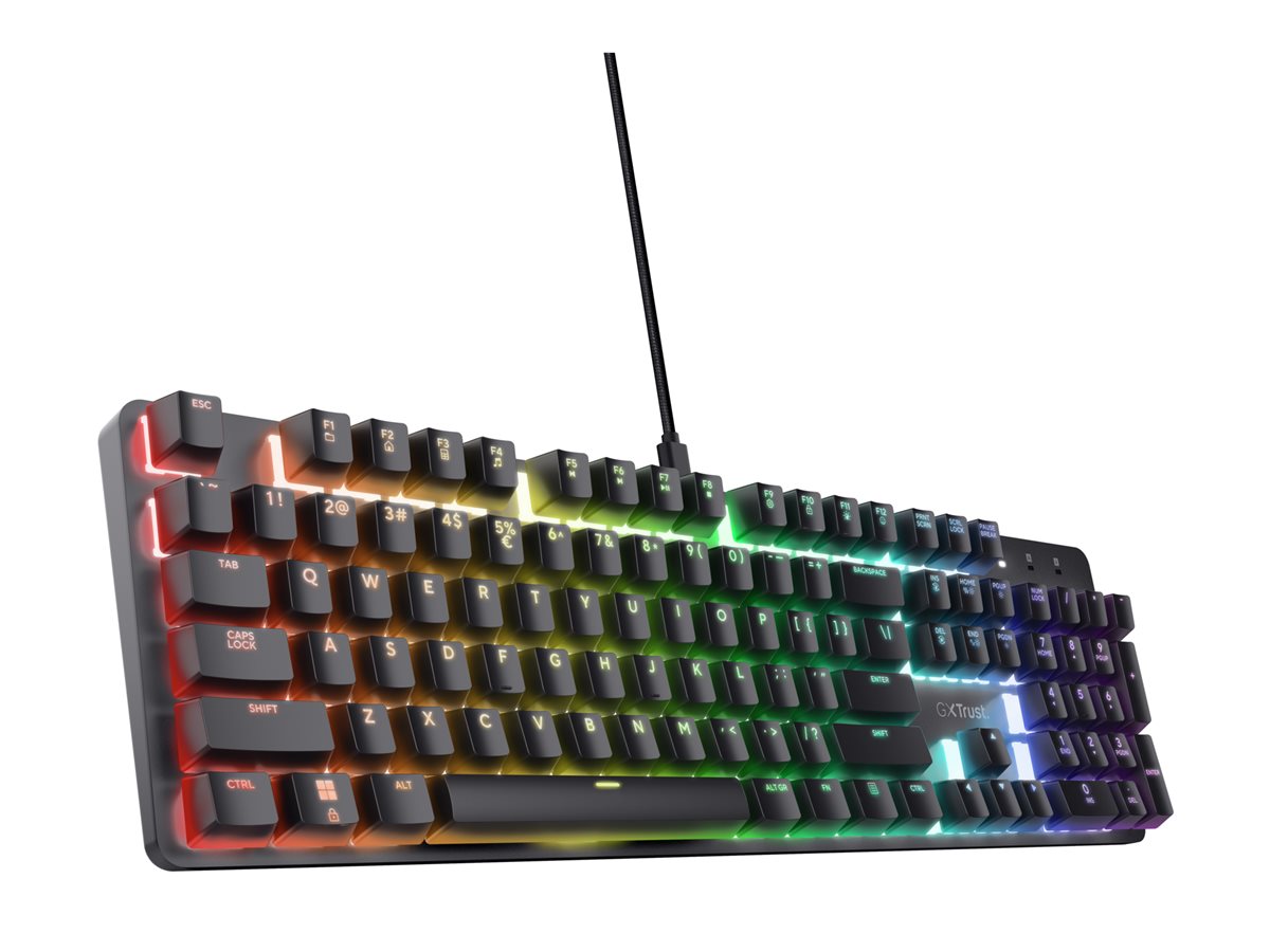 Teclado Trust GXT 871 Zora Mecânico Completo Retroiluminado PT Preto