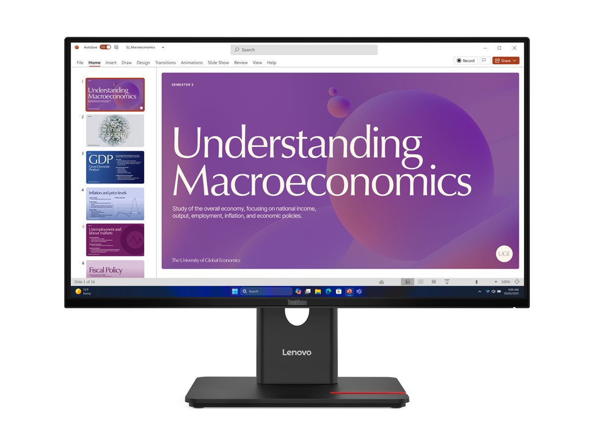 Monitor Lenovo ThinkVision T24d-40 24" 120Hz IPS USB-C Preto - Imagem 2