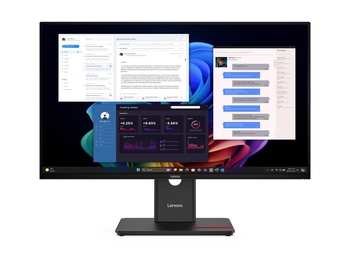 Monitor Lenovo ThinkVision T27UD-40 27" 4K IPS USB-C Preto Eclipse - Imagem 2