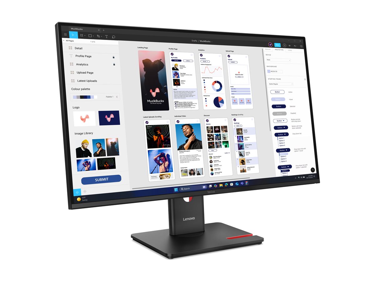 Monitor Lenovo ThinkVision T32UD-40 32" 4K IPS Preto Eclipse - Imagem 2