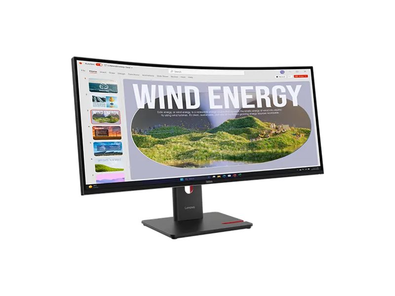 Monitor Curvo Lenovo ThinkVision T34WD-40 34" UWQHD Preto Eclipse - Imagem 6