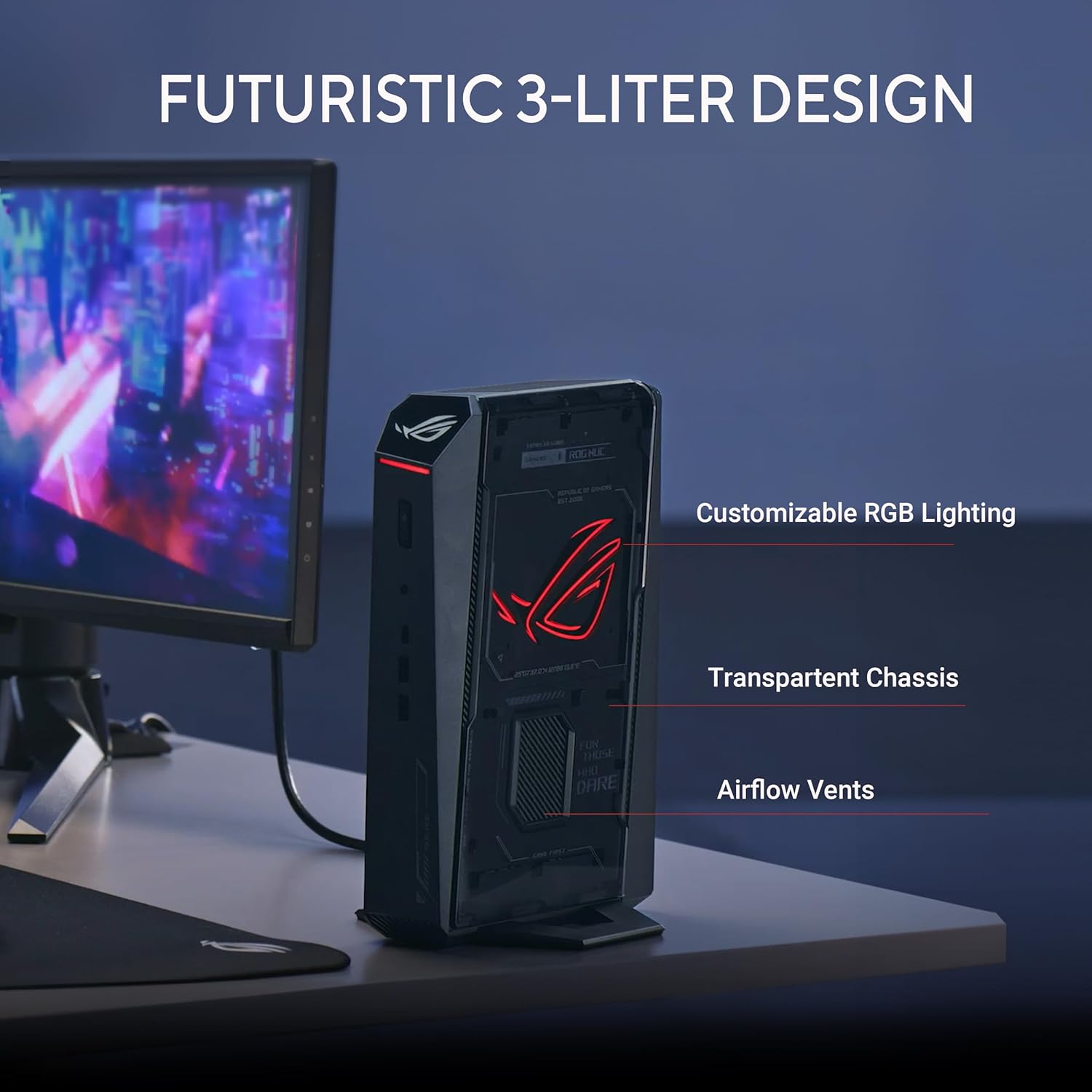 ASUS ROG NUC RNUC15JNK9X28AA2 - Mini PC gaming - Core Ultra 9 275HX / até 5.4 GHz - RAM 32 GB - SSD 2 TB - NVMe - GeForce RTX 5080 - Gigabit Ethernet, 2.5 Gigabit Ethernet, Bluetooth 5.3, IEEE 802.11ax (Wi-Fi 6), IEEE 802.11be (Wi-Fi 7) - Win 11 Home - monitor: nenhum - preto - Imagem 4