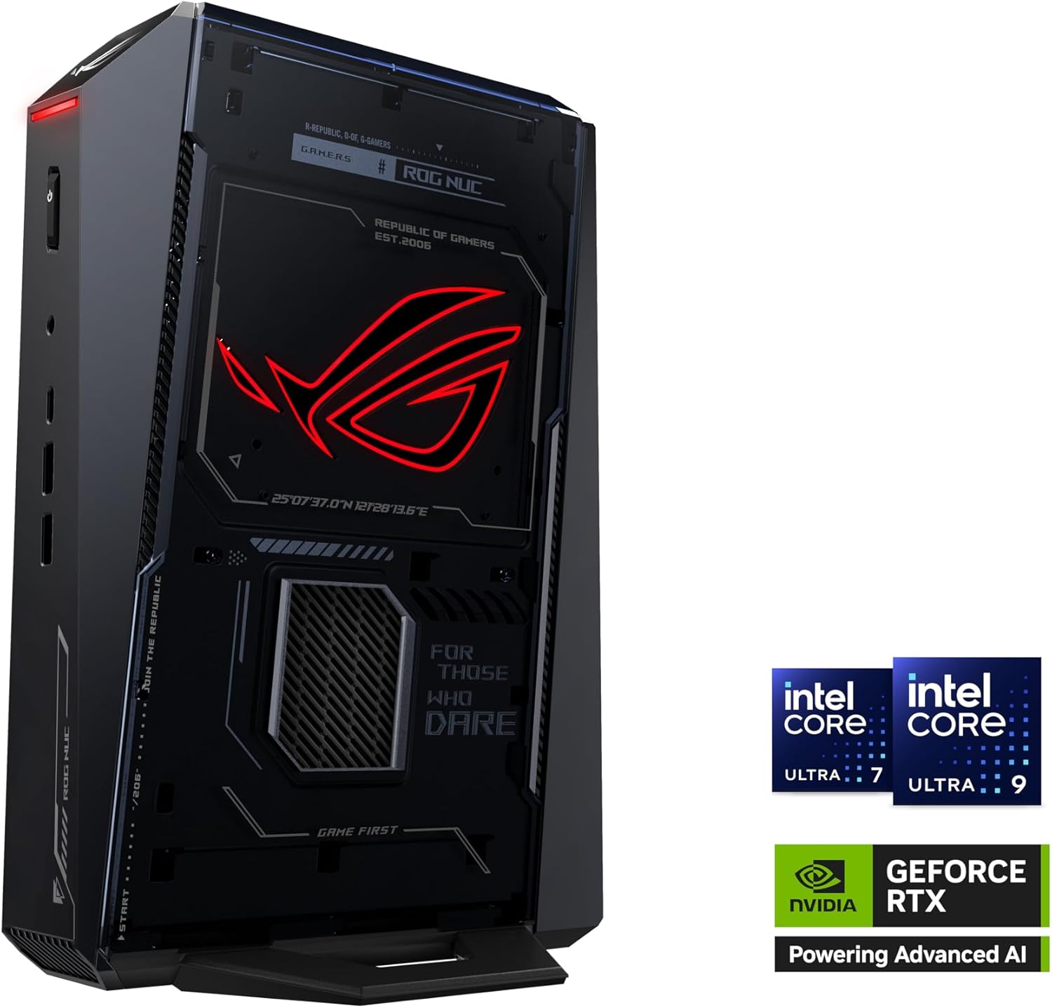 ASUS ROG NUC RNUC15JNK9X389A2 - Mini PC gaming - Core Ultra 9 275HX / até 5.4 GHz - RAM 32 GB - SSD 1 TB - NVMe - GeForce RTX 5070 Ti - Gigabit Ethernet, 2.5 Gigabit Ethernet, Bluetooth 5.3, IEEE 802.11ax (Wi-Fi 6), IEEE 802.11be (Wi-Fi 7) - Win 11 Home - monitor: nenhum - preto - Imagem 6