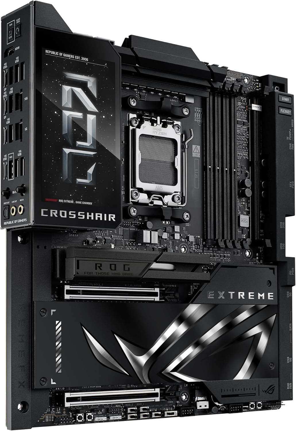 ASUS ROG CROSSHAIR X870E EXTREME - Placa-mãe - ATX - Socket AM5 - AMD X870E Chipset - USB4, USB-C 3.2 Gen2, USB 3.2 Gen 2, USB-C 3.2 Gen 2x2, USB 3.2 Gen 1 - Wi-Fi 7, Bluetooth, 5 Gigabit Ethernet, 10 Gigabit LAN - gráfico integrado (necessário CPU) - HD Audio (8-canais) - Imagem 4