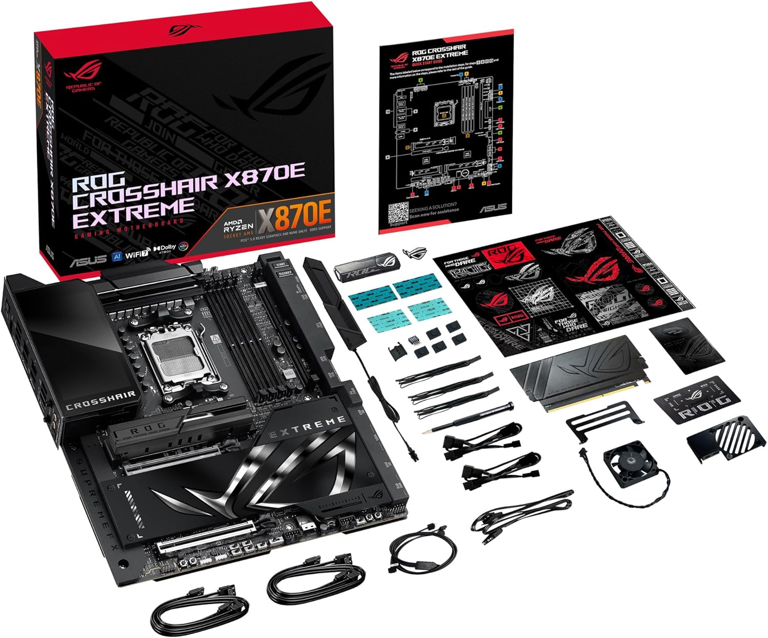 ASUS ROG CROSSHAIR X870E EXTREME - Placa-mãe - ATX - Socket AM5 - AMD X870E Chipset - USB4, USB-C 3.2 Gen2, USB 3.2 Gen 2, USB-C 3.2 Gen 2x2, USB 3.2 Gen 1 - Wi-Fi 7, Bluetooth, 5 Gigabit Ethernet, 10 Gigabit LAN - gráfico integrado (necessário CPU) - HD Audio (8-canais) - Imagem 15