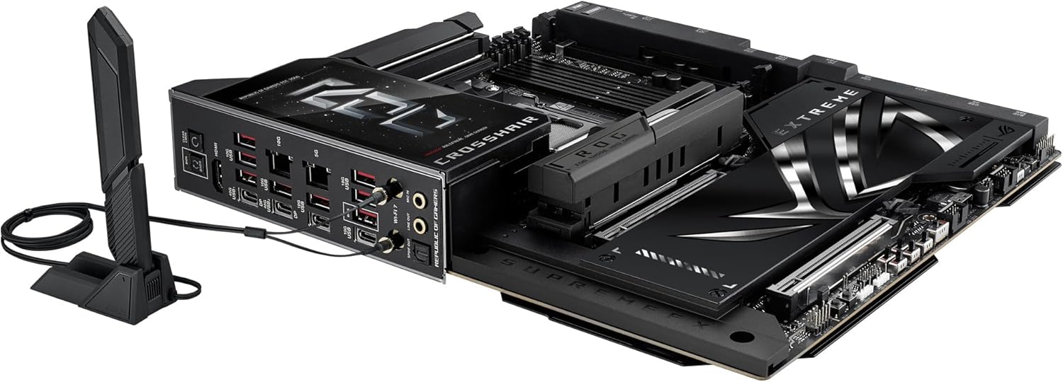 ASUS ROG CROSSHAIR X870E EXTREME - Placa-mãe - ATX - Socket AM5 - AMD X870E Chipset - USB4, USB-C 3.2 Gen2, USB 3.2 Gen 2, USB-C 3.2 Gen 2x2, USB 3.2 Gen 1 - Wi-Fi 7, Bluetooth, 5 Gigabit Ethernet, 10 Gigabit LAN - gráfico integrado (necessário CPU) - HD Audio (8-canais) - Imagem 12