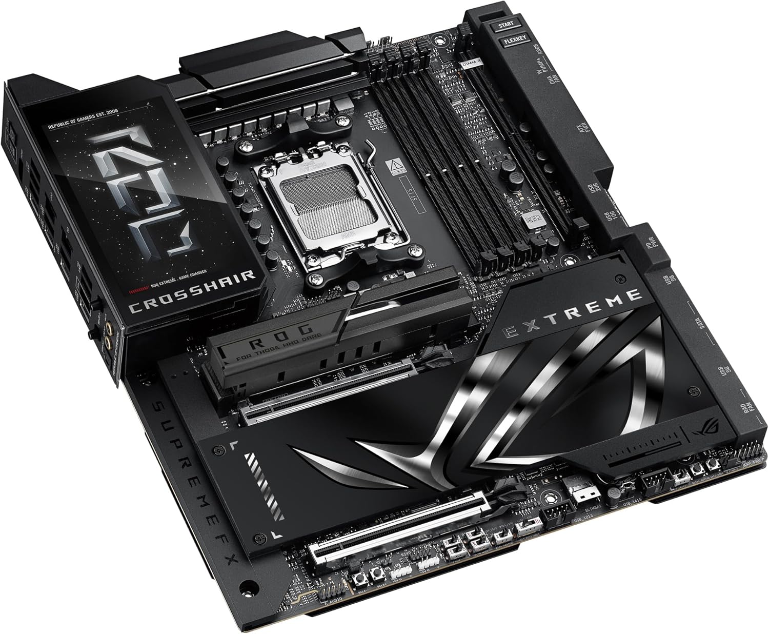 ASUS ROG CROSSHAIR X870E EXTREME - Placa-mãe - ATX - Socket AM5 - AMD X870E Chipset - USB4, USB-C 3.2 Gen2, USB 3.2 Gen 2, USB-C 3.2 Gen 2x2, USB 3.2 Gen 1 - Wi-Fi 7, Bluetooth, 5 Gigabit Ethernet, 10 Gigabit LAN - gráfico integrado (necessário CPU) - HD Audio (8-canais) - Imagem 10