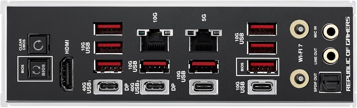 ASUS ROG CROSSHAIR X870E EXTREME - Placa-mãe - ATX - Socket AM5 - AMD X870E Chipset - USB4, USB-C 3.2 Gen2, USB 3.2 Gen 2, USB-C 3.2 Gen 2x2, USB 3.2 Gen 1 - Wi-Fi 7, Bluetooth, 5 Gigabit Ethernet, 10 Gigabit LAN - gráfico integrado (necessário CPU) - HD Audio (8-canais) - Imagem 13