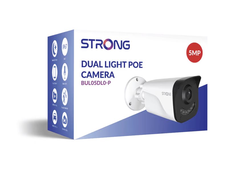 Câmara Vigilância Strong Exterior Bullet 5MP Áudio PoE Dia/Noite