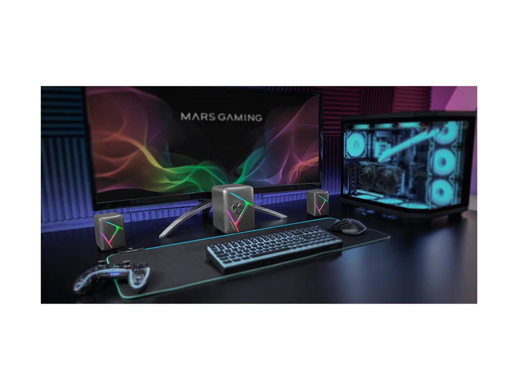 Altifalantes MARS GAMING MS-H21 2.1 USB 35W Preto - Imagem 3