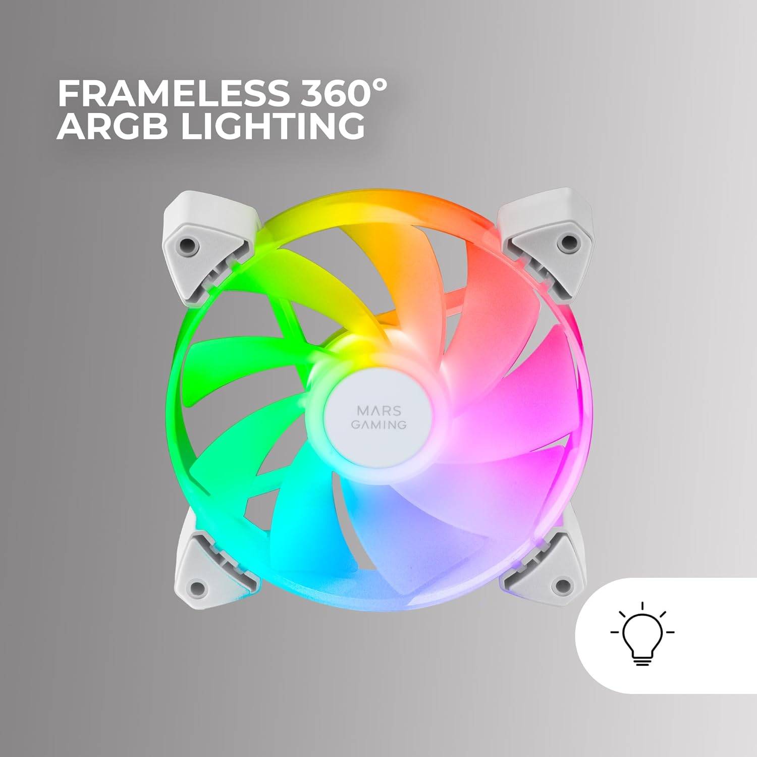 Ventilador Caixa MARS GAMING MF-3AR 120mm ARGB Invertido Branco Kit 3 - Imagem 3
