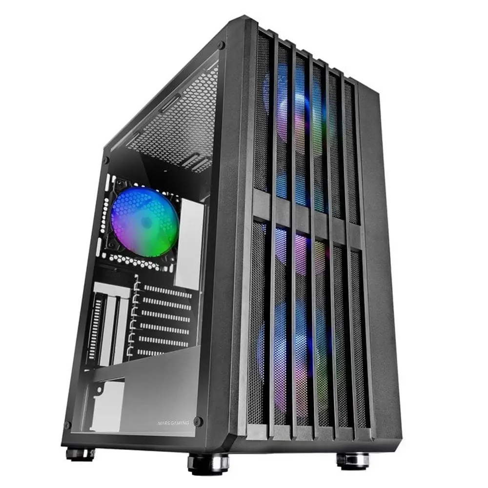 Caixa ATX Gaming MARS GAMING MC-VAULT Vidro Temperado Preto - Imagem 1