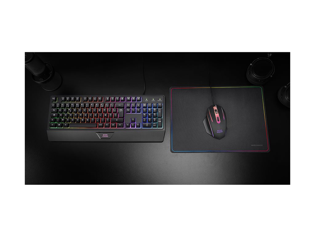 Conjunto Gaming 3 em 1 MARS GAMING MCP124 PT Iluminado Preto - Imagem 5