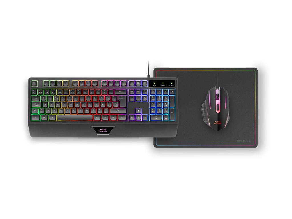 Conjunto Gaming 3 em 1 MARS GAMING MCP124 PT Iluminado Preto - Imagem 2