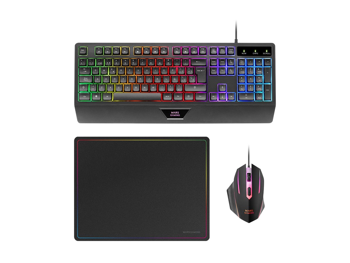 Conjunto Gaming 3 em 1 MARS GAMING MCP124 PT Iluminado Preto - Imagem 3