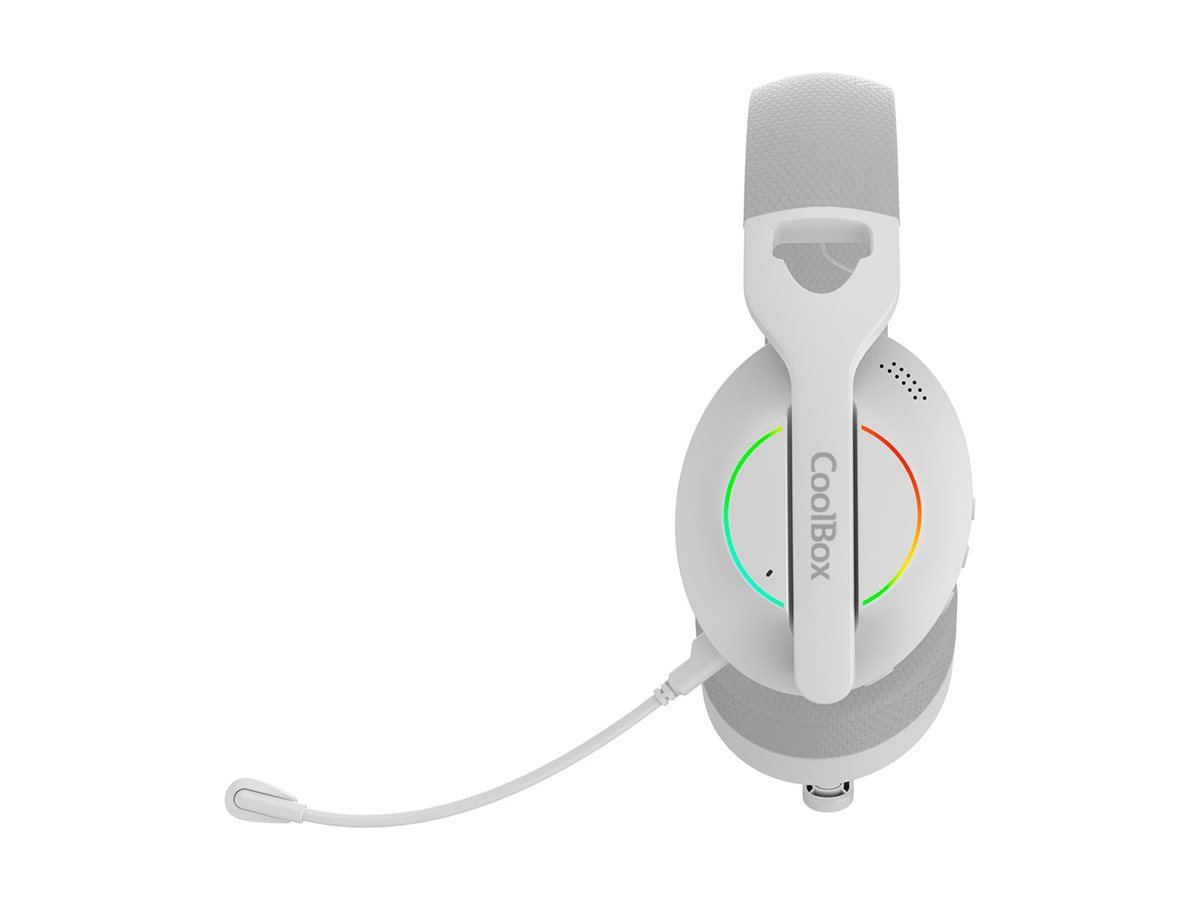 Auscultadores CoolBox WB01 RGB Sem Fios Bluetooth 2.4GHz Branco USB-C - Imagem 1