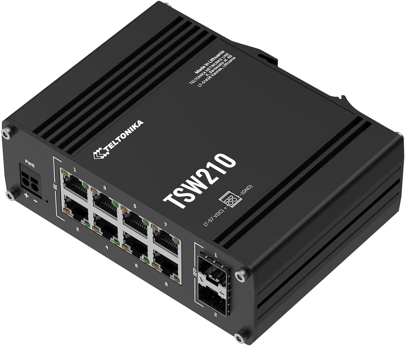 Switch Industrial Teltonika TSW210 Não Gerido 8 Portas Gigabit + 2 SFP Montagem Trilho DIN - Imagem 3