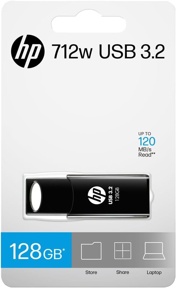 Pen Drive HP 712w 128GB USB 3.2 Preto - Imagem 5