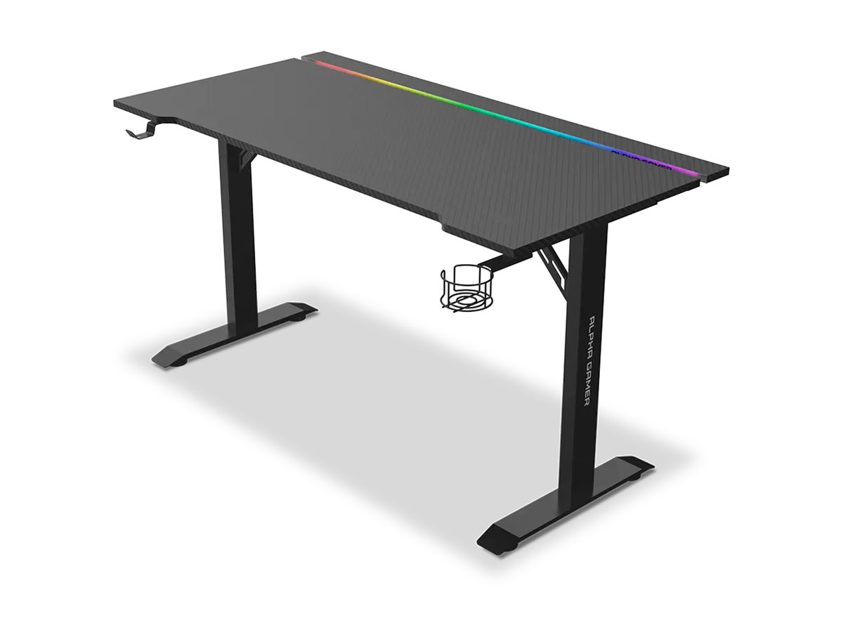 Secretária Alpha Gamer Starla Retangular Preto - Imagem 2
