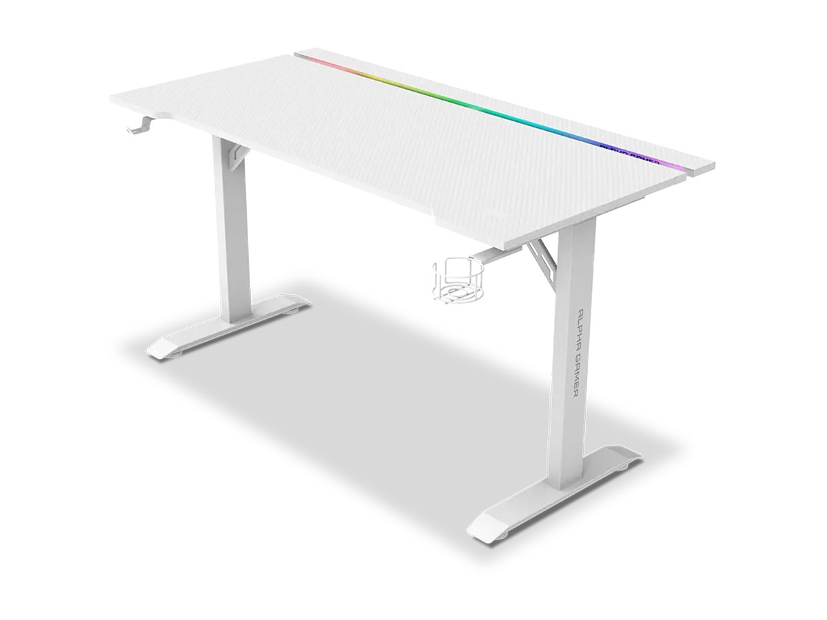 Secretária Alpha Gamer Starla Retangular Branco - Imagem 2