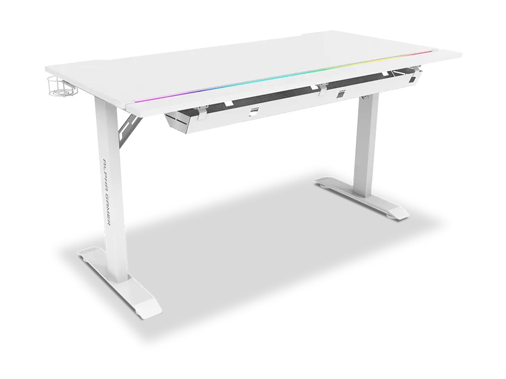 Secretária Alpha Gamer Starla Retangular Branco - Imagem 3