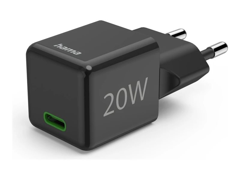 Carregador Hama Super Mini 20W PD USB-C Preto - Imagem 1