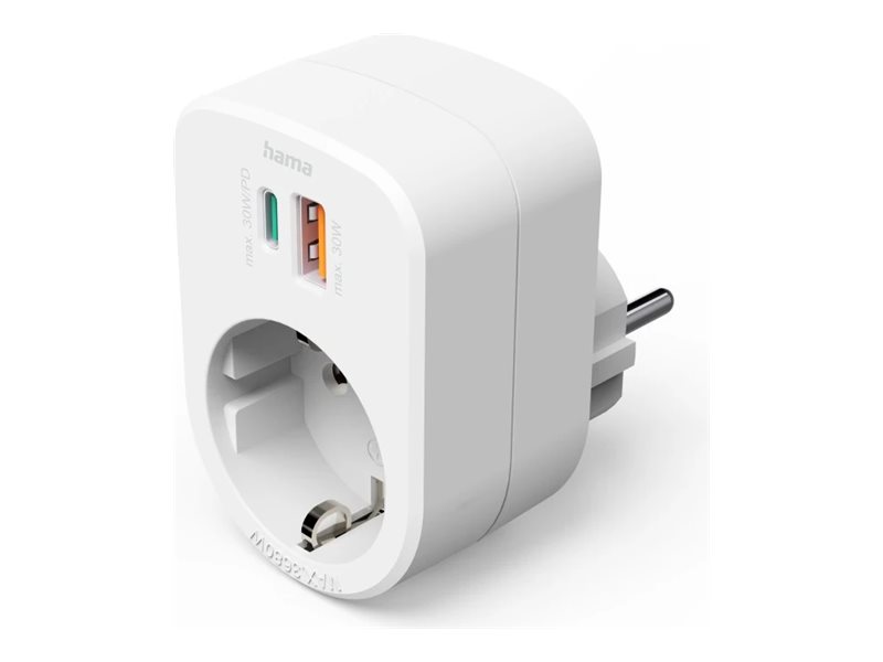 Adaptador de Tomada Hama Triplo 3680W Branco - Imagem 1