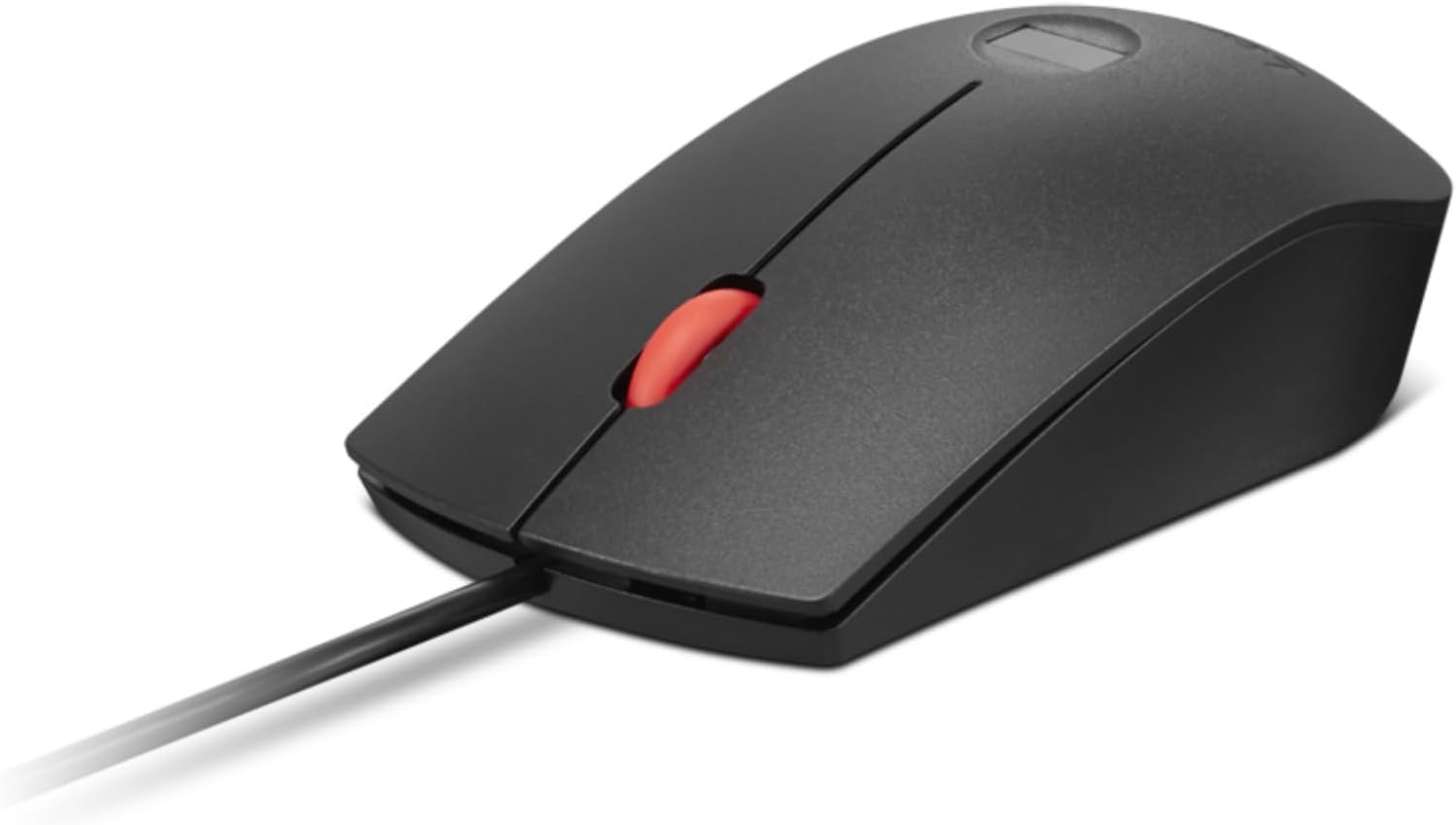 Rato Óptico Lenovo Fingerprint Biometric USB Mouse Gen 3 com Sensor Biométrico 3 Botões USB Preto e Vermelho - Imagem 2