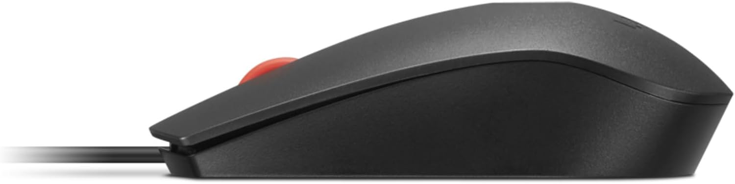 Rato Óptico Lenovo Fingerprint Biometric USB Mouse Gen 3 com Sensor Biométrico 3 Botões USB Preto e Vermelho - Imagem 5