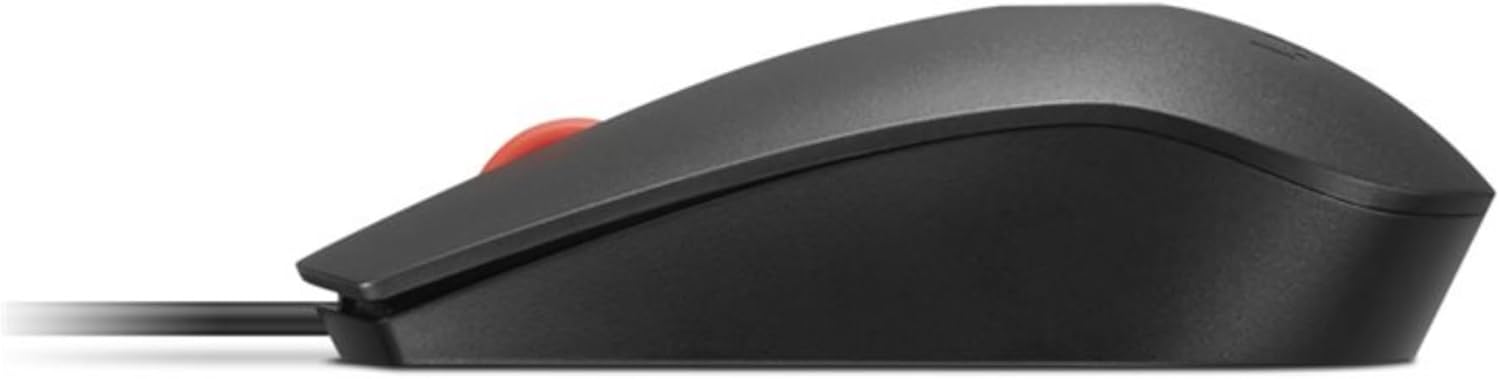 Rato Óptico Lenovo Fingerprint Biometric USB Mouse Gen 3 com Sensor Biométrico 3 Botões USB Preto e Vermelho - Imagem 7