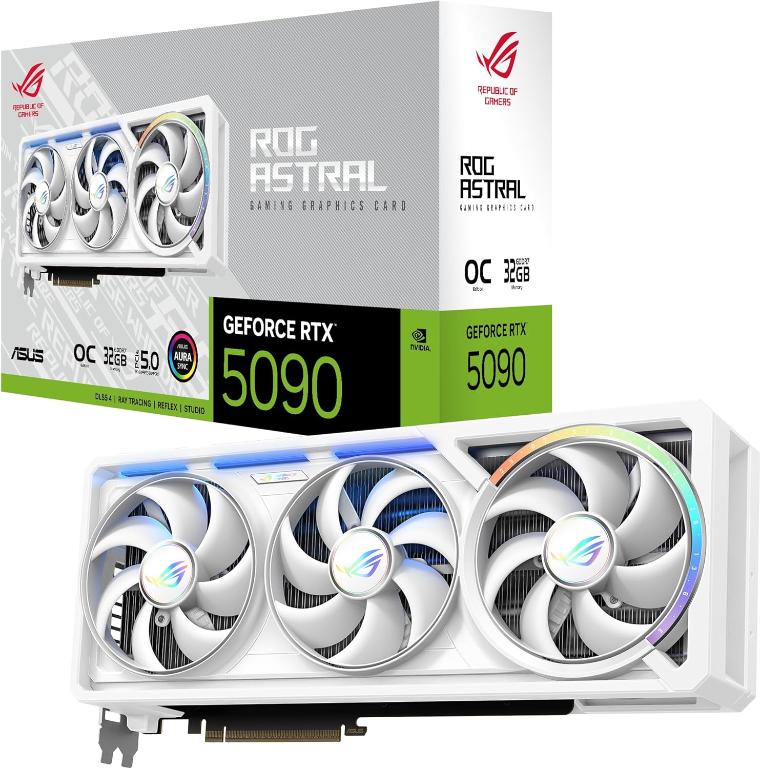 Placa Gráfica ASUS ROG Astral GeForce RTX 5090 OC Edition 32GB GDDR7 Branco 2x HDMI 3x DisplayPort - Imagem 1