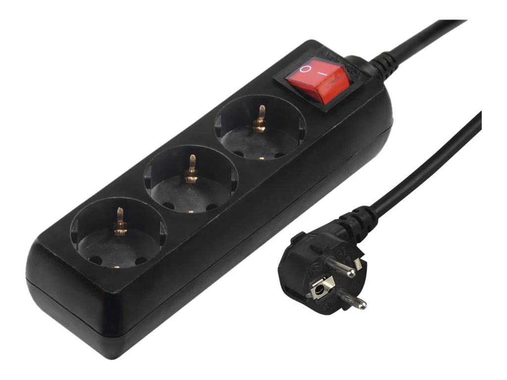 Extensão Hama 3 Tomadas com Interruptor 1.4m Preto - Imagem 1