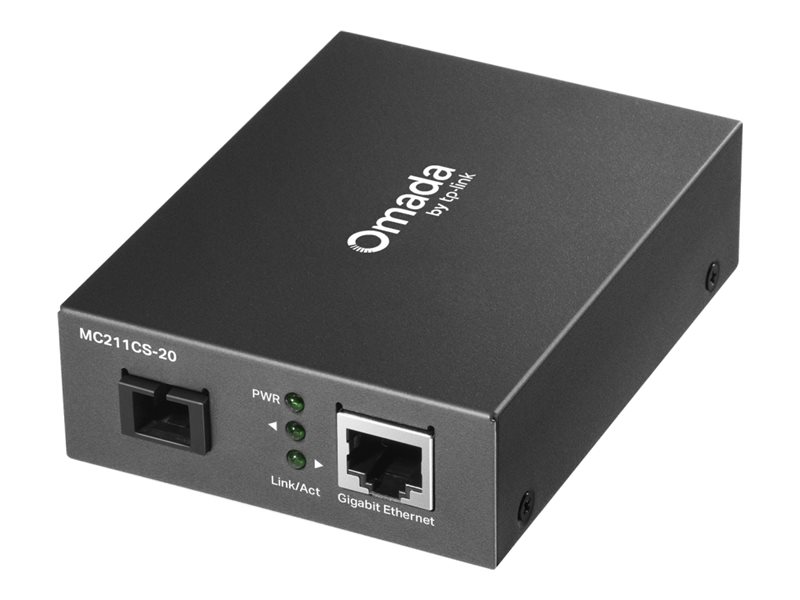 Conversor de Mídia TP-LINK Omada Gigabit RJ45 10/100/1000 Mbps para Fibra Ótica SC 1000 Mbps Monomodo WDM Bidirecional