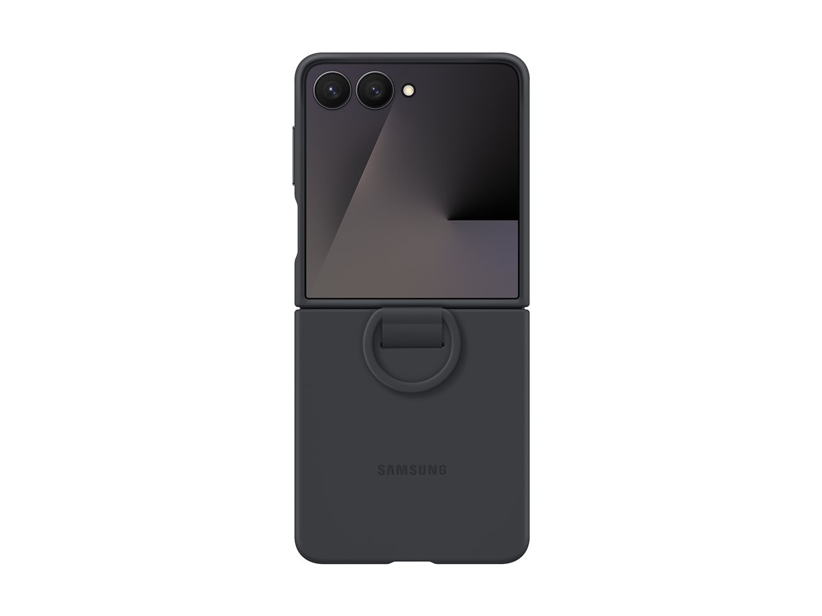 Capa Silicone Samsung EF PF766 Com Anel Preto - Imagem 1
