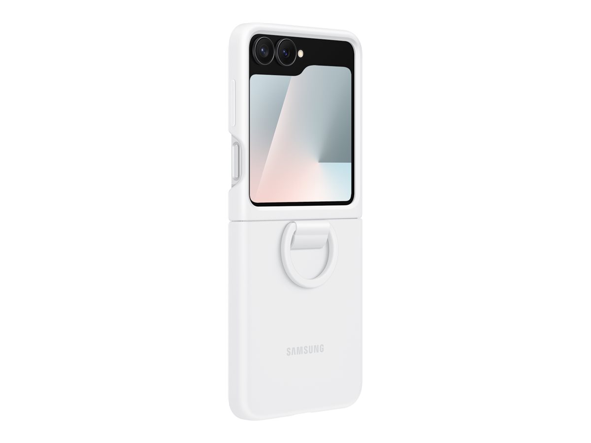 Capa Samsung Galaxy Z Flip Silicone c/ Anel Branco - Imagem 1