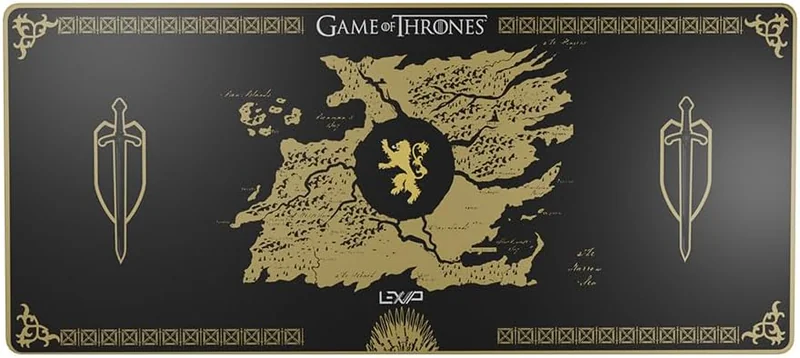 Tapete de Rato Lexip Game of Thrones Lannister Edition XXL Preto - Imagem 1