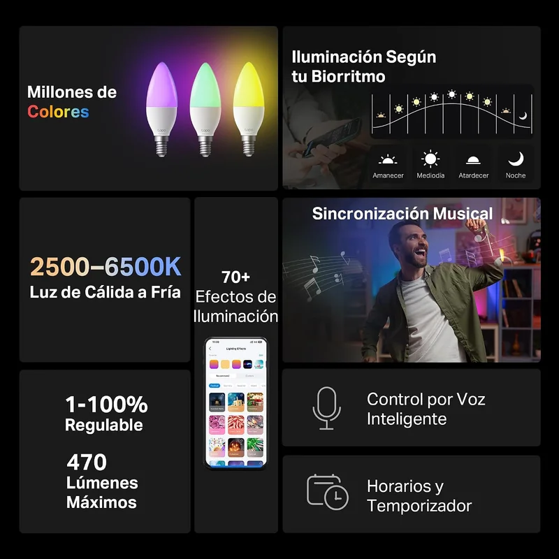 Lâmpada Inteligente TP-LINK Smart Light Bulb Multicolor - Imagem 2