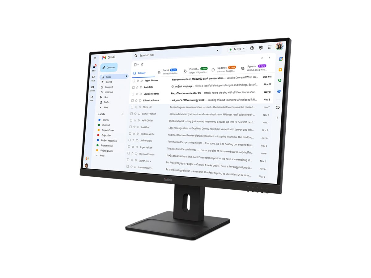 Monitor Lenovo ThinkVision E27-40 27" IPS Full HD Preto Lustroso