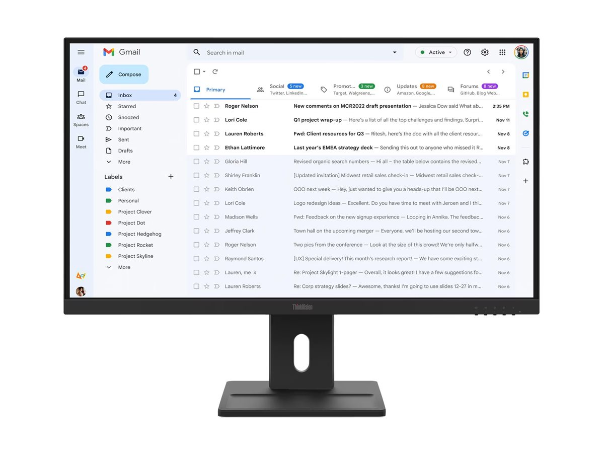 Monitor Lenovo ThinkVision E27-40 27" IPS Full HD Preto Lustroso - Imagem 2
