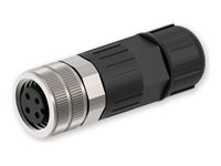 Conector de Alimentação Teltonika M12 Tipo A 4 Pinos Fêmea Aparafusável IP67 Bronze Niquelado - Imagem 1